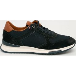 Tommy Hilfiger - Buty. Niebieskie sneakersy męskie TOMMY HILFIGER, ze skóry, na sznurówki. Za 539,90 zł.