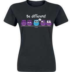 Be Different! Koszulka damska czarny. Czarne bluzki damskie Be Different!, xl, z nadrukiem, z okrągłym kołnierzem. Za 42,90 zł.