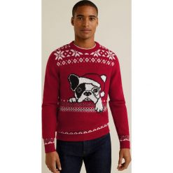 Mango Man - Sweter Bulldog. Brązowe swetry klasyczne męskie Mango Man, l, z dzianiny, z okrągłym kołnierzem. Za 139,90 zł.
