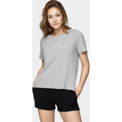 T-shirt damski TSD615 - chłodny jasny szary melanż - Outhorn. Szare koszulki damskie Outhorn, bez wzorów, z asymetrycznym kołnierzem, bez rękawów. W wyprzedaży za 29,99 zł.