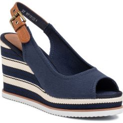 Espadryle JENNY FAIRY - WF19122-1 Navy. Niebieskie espadryle damskie Jenny Fairy, bez wzorów, ze skóry ekologicznej, bez obcasa, na obcasie. Za 89,99 zł.