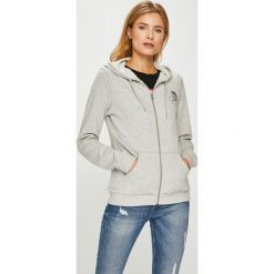 Diesel - Bluza. Szare bluzy damskie Diesel, s, bez wzorów, z bawełny, bez rękawów, z kapturem. Za 269,90 zł.