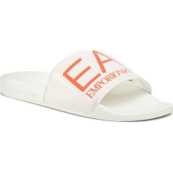 Klapki EA7 EMPORIO ARMANI - XCP001 XCC22 M553 White/Orange Fluo. Białe klapki damskie EA7 Emporio Armani, bez wzorów, z tworzywa sztucznego, bez obcasa. Za 199,00 zł.