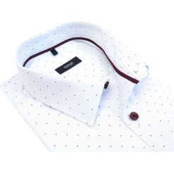 Koszula męska w kropki 862. Czerwone koszule męskie m, w kropki, z bawełny, klasyczne. Za 143,10 zł.