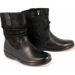 RIEKER X0681-00 black, botki damskie. Czarne koturny damskie Rieker, na zamek. Za 349,90 zł.