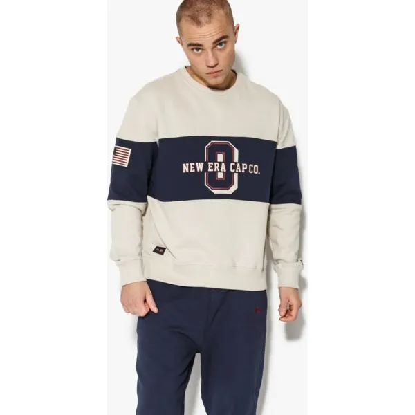 New Era Bluza World Hood Crew New Era Stone/night Shift Navy , beżowy, rozmiar XL. Brązowe bluzy męskie New Era, xl, z nadrukiem, z bawełny, retro, bez kołnierzyka, bez rękawów, bez kaptura. W wyprzedaży za 149,99 zł.