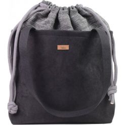 Torebka worek "DUOBAG", kolor czarno-popielaty. Szare torebki worki damskie me&BAGS, bez wzorów, z tkaniny, duże, bez dodatków. Za 219,00 zł.