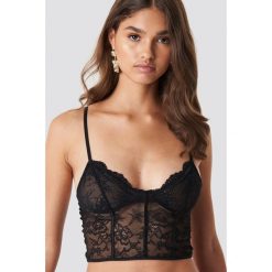 NA-KD Lingerie Koronkowa braletka - Black. Czarne biustonosze NA-KD Lingerie, z haftami, z koronki. Za 92,95 zł.