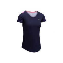 Koszulka kardio 500. Niebieskie t-shirty damskie marki DOMYOS, z klasycznym kołnierzykiem. W wyprzedaży za 24,99 zł.