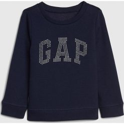 Bluza w kolorze granatowym. Niebieskie bluzy niemowlęce Gap Kids, bez wzorów, bez rękawów, bez kaptura. W wyprzedaży za 37,95 zł.