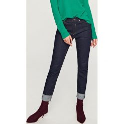 Boyfriendy damskie: Jeansy regular fit – Granatowy