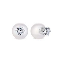 Pozłacane kolczyki z perłami. Szare kolczyki damskie Diamond Style, z perłą, złote. W wyprzedaży za 84,95 zł.