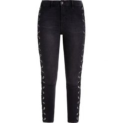 Topshop SUPER LACE UP SIDE JAMIE Jeansy Slim Fit black. Czarne rurki damskie marki Topshop, z elastanu. W wyprzedaży za 144,50 zł.