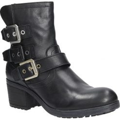 BOTKI BULLBOXER 737596. Czarne botki damskie marki Bullboxer, bez obcasa, bez zapięcia. Za 199,99 zł.