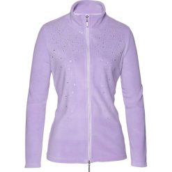 Bluza z polaru z połyskującymi kamieniami bonprix kolor bzu - srebrny. Fioletowe bluzy polarowe bonprix. Za 109,99 zł.
