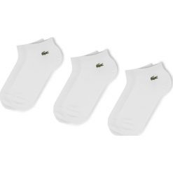 Zestaw 3 par niskich skarpet unisex LACOSTE - RA1163 White/White/White. Białe skarpetki damskie Lacoste, bez wzorów, z elastanu. Za 89,00 zł.