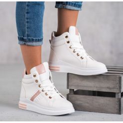 BIAŁE SNEAKERSY DAMSKIE - biały. Białe sneakersy damskie SHELOVET. Za 64,90 zł.