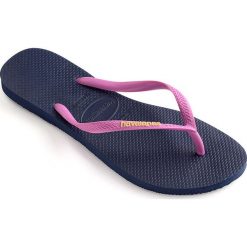 Havaianas - Japonki. Niebieskie klapki damskie Havaianas, bez wzorów, z materiału, bez obcasa, na obcasie. Za 119,90 zł.
