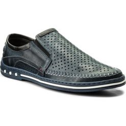 Półbuty LASOCKI FOR MEN 9159. Niebieskie półbuty męskie Lasocki For Men, bez wzorów, ze skóry, bez zapięcia. W wyprzedaży za 129,99 zł.