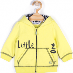 Bluza. Żółte bluzy chłopięce marki MELLOW MOOD, z nadrukiem, z bawełny, z kapturem. Za 44,90 zł.