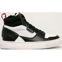 Pepe Jeans - Buty dziecięce Adams Basket. Czarne trampki chłopięce Pepe Jeans, bez wzorów, z jeansu, sportowe, z okrągłym noskiem, na sznurówki. W wyprzedaży za 199,90 zł.