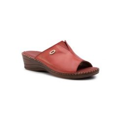 LASOCKI ARC-ARCO-01. Czerwone klapki damskie Lasocki, bez wzorów, ze skóry, bez obcasa. Za 79,99 zł.