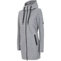 Bluza damska BLD241 - średni szary melanż. Szare bluzy damskie marki 4f, bez wzorów, z dzianiny, bez rękawów, bez kaptura. Za 199,99 zł.