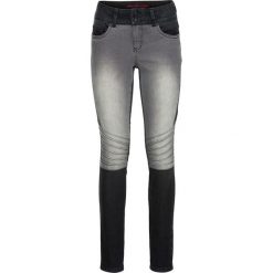 Dżinsy SKINNY dwukolorowe, z ozdobnymi szwami bonprix czarny "stone" - szary denim. Czarne jeansy damskie skinny marki bonprix, z denimu. Za 159,99 zł.
