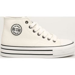 Big Star - Trampki. Białe trampki i tenisówki damskie BIG STAR, bez wzorów, z gumy, na sznurówki. Za 179,90 zł.