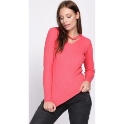 Różowy Sweter Shine Brightly. Czerwone swetry klasyczne damskie Born2be, na jesień, uniwersalny. Za 34,99 zł.