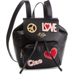 Plecak LOVE MOSCHINO - JC4082PP17LJ0000 Nero. Czarne plecaki damskie Love Moschino, ze skóry ekologicznej. Za 959,00 zł.