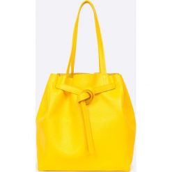 Answear - Torebka skórzana. Białe shopper bag damskie ANSWEAR, z materiału, średnie. W wyprzedaży za 169,90 zł.