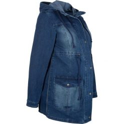Parka ciążowa dżinsowa bonprix niebieski "stone”. Niebieskie parki damskie bonprix, bez wzorów, z kapturem. Za 99,99 zł.