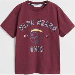 Mango Kids - T-shirt dziecięcy Rugby 110-164 cm. Brązowe t-shirty chłopięce Mango Kids, z nadrukiem, z bawełny, bez rękawów. Za 49,90 zł.