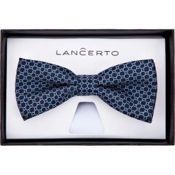 Mucha Granatowa. Muszki męskie LANCERTO, bez wzorów, z dzianiny, eleganckie. Za 79,90 zł.