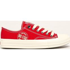 Big Star - Tenisówki. Czerwone trampki i tenisówki damskie BIG STAR, bez wzorów, z gumy, na sznurówki. W wyprzedaży za 69,90 zł.