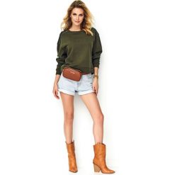 Bluza oversize bawełniana khaki - 40. Brązowe bluzy damskie s, z bawełny, eleganckie, oversize. Za 139,99 zł.