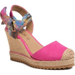 Espadryle QUAZI - QZ-47-04-000510 421. Różowe espadryle damskie QUAZI, bez wzorów, ze skóry ekologicznej, bez obcasa, na obcasie. W wyprzedaży za 219,00 zł.