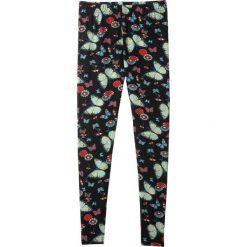 Legginsy dziewczęce w kwiaty bonprix czarno-turkusowy. Czarne spodnie dziewczęce bonprix, z nadrukiem, z elastanu. Za 37,99 zł.