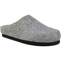 Kapcie DR. BRINKMANN - 320619 Hellgrau 91. Szare klapki damskie Dr. Brinkmann, bez wzorów, z tworzywa sztucznego, bez obcasa. Za 149,00 zł.