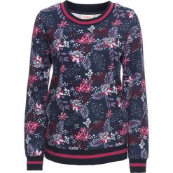 Bluzy damskie: Bluza z nadrukiem, długi rękaw bonprix ciemnoniebieski z nadrukiem