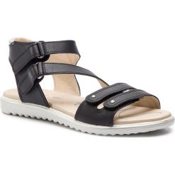 Sandały SUPERFIT - 4-09007-00 D Schwarz. Czarne sandały dziewczęce Superfit, ze skóry, bez zapięcia. W wyprzedaży za 219,00 zł.