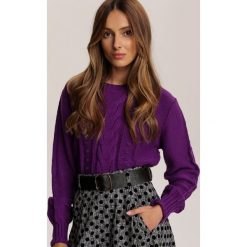 Fioletowy Sweter Daratrine. Fioletowe swetry damskie Renee, m, bez wzorów, casualowe, bez rękawów, bez kaptura. Za 109,99 zł.