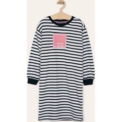 Tommy Hilfiger - Sukienka dziecięca 128-176. Białe sukienki dziewczęce TOMMY HILFIGER, z aplikacjami, z bawełny, casualowe, z długim rękawem, długie, maxi, proste. Za 339,90 zł.