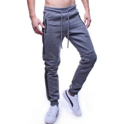 Spodnie męskie joggery szare Recea. Szare spodnie męskie Recea, s, bez wzorów, z bawełny, sportowe. W wyprzedaży za 55,00 zł.