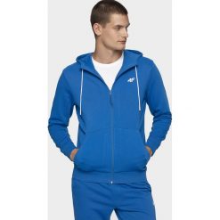 Bluza męska BLM300 - niebieski. Niebieskie bluzy męskie xxl, bez wzorów, z dzianiny, z kapturem, bez rękawów, z kapturem. Za 129,99 zł.