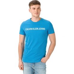 Calvin Klein Koszulka Niebieski. Niebieskie podkoszulki męskie Calvin Klein, xxl, bez wzorów, z bawełny, bez kołnierzyka, z krótkim rękawem, krótkie. Za 145,95 zł.