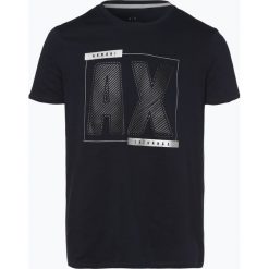 Armani Exchange - T-shirt męski, niebieski. Czarne t-shirty męskie z nadrukiem marki Armani Exchange, l, z materiału, z kapturem. Za 179,95 zł.