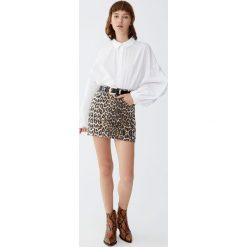 Koszula z bufiastymi rękawami. Szare koszule damskie Pull&Bear, z długim rękawem. Za 99,90 zł.