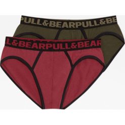 Komplet 2 par slipów basic. Brązowe bokserki męskie marki Pull&Bear. Za 49,90 zł.